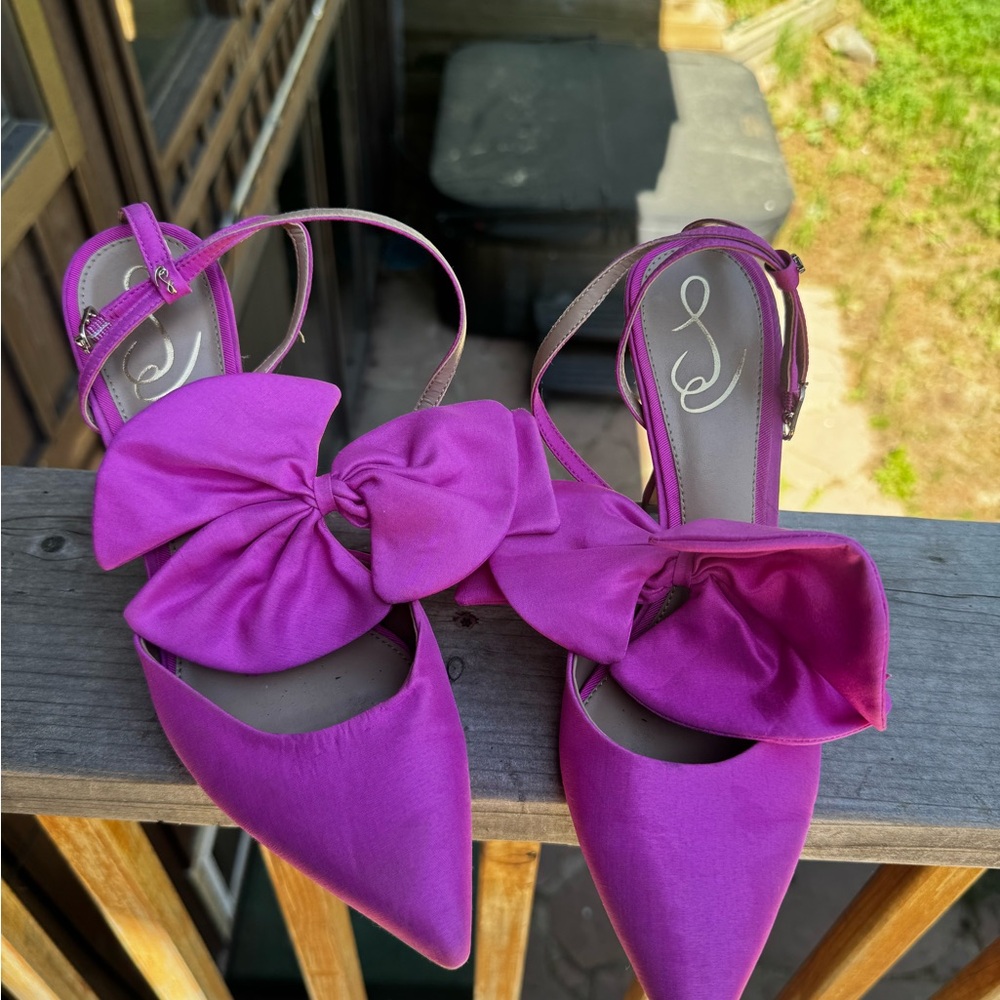 Sam Edelman Fuchsia Heels with Bow Accent